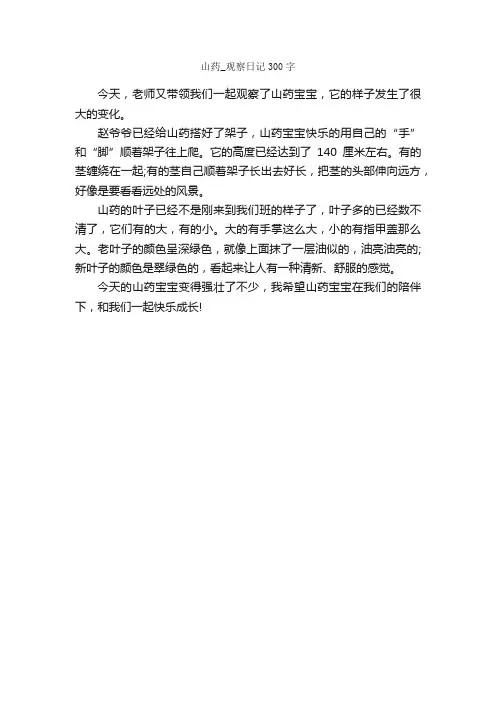 山药_观察日记300字_观察日记
