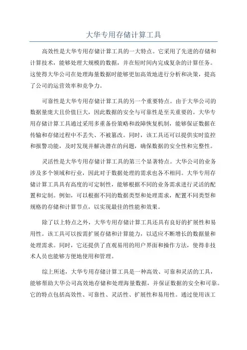 大华专用存储计算工具