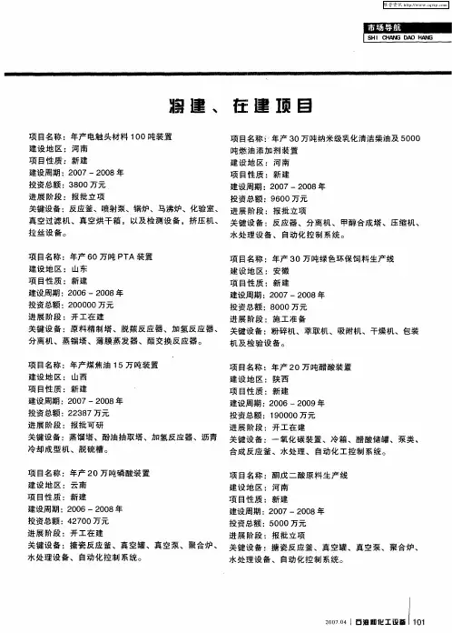 将建、在建项目
