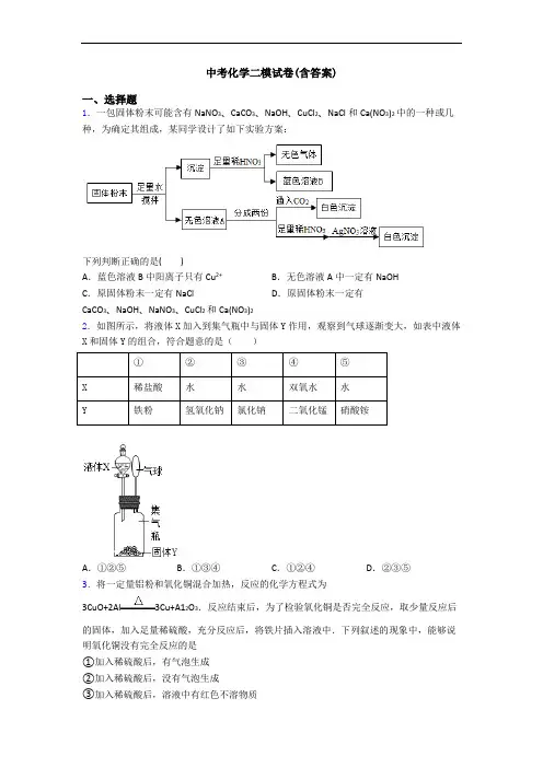 中考化学二模试卷(含答案)