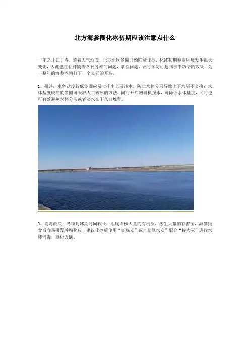 北方海参圈化冰初期应该注意点什么