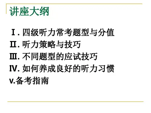 大学英语四级听力讲座ppt