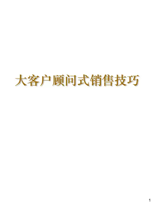 大客户顾问式销售技巧 (2)ppt课件