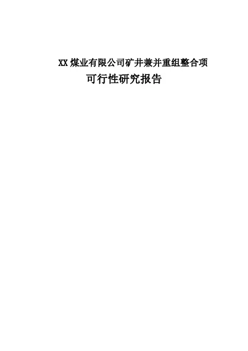 XX煤业有限公司矿井兼并重组整合项可行性研究报告