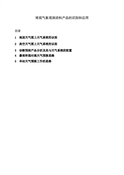 气象预报分析  MICAPS产品识别