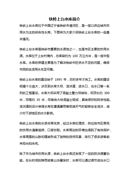 铁岭上台水库简介