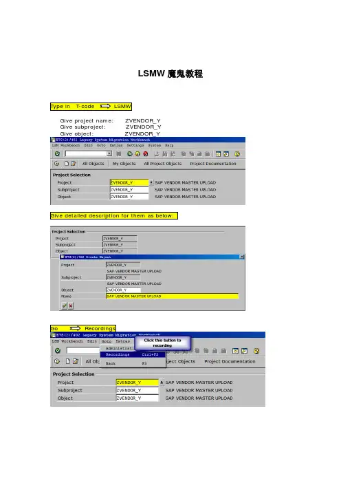 SAP-LSMW魔鬼教程