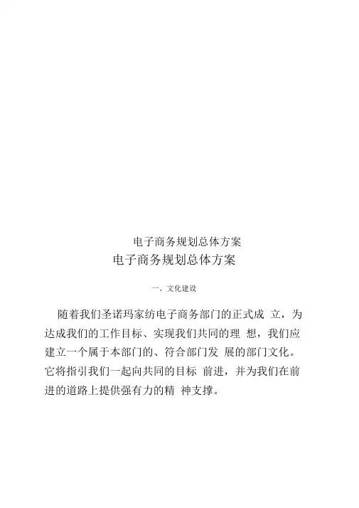 电子商务规划总体方案