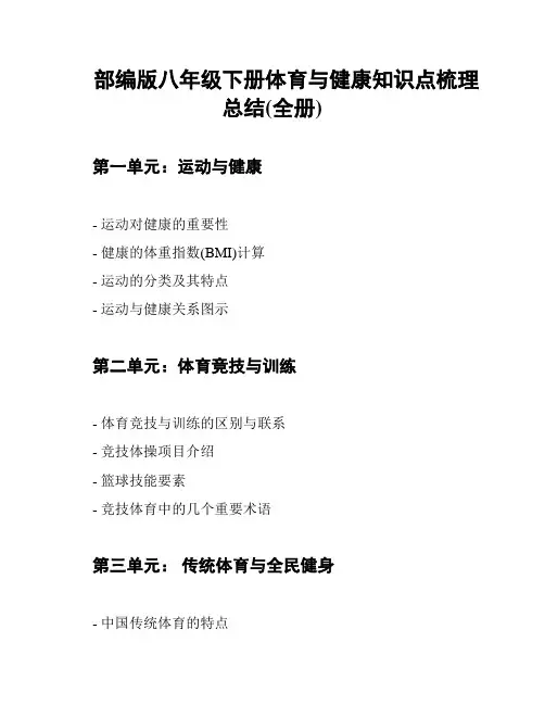 部编版八年级下册体育与健康知识点梳理总结(全册)