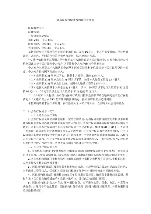 基本医疗保险缴费的规定有哪些
