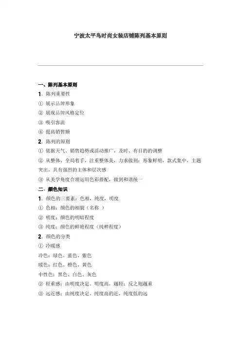 服装店陈列基本原则