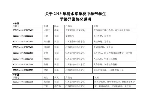学籍情况说明