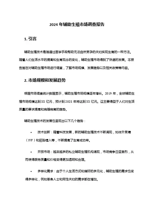 2024年辅助生殖市场调查报告