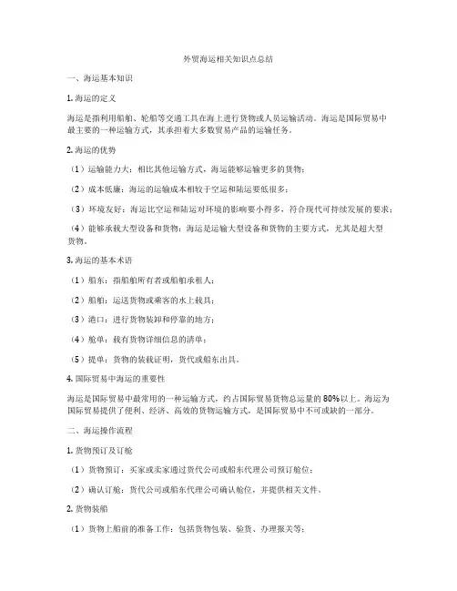 外贸海运相关知识点总结