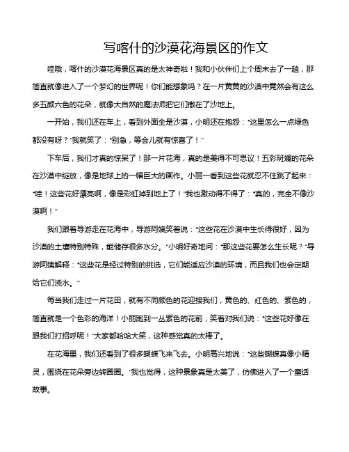 写喀什的沙漠花海景区的作文