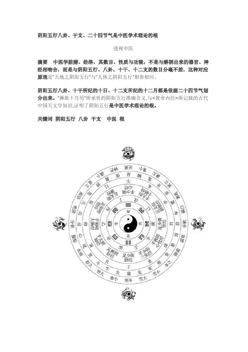 阴阳五行八卦、干支、二十四节气是中医学术理论的根.doc
