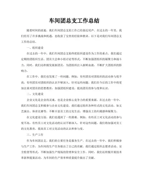 车间团总支工作总结