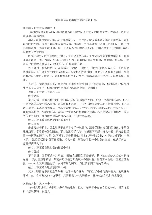 美丽的乡村初中作文素材优秀11篇
