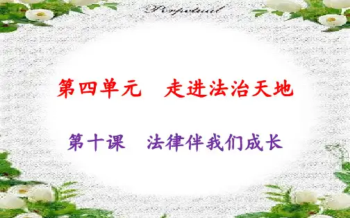 部编人教版七年级下册道德与法治：第十课第一课时法律为我们护航精品课件