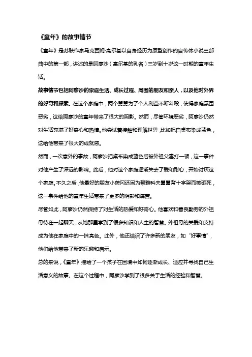 《童年》的故事情节