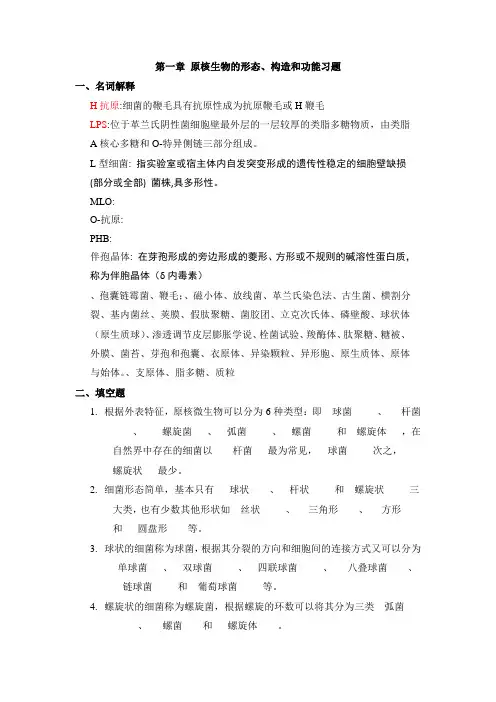 第一章 原核生物的形态