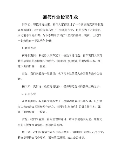 寒假作业检查作业