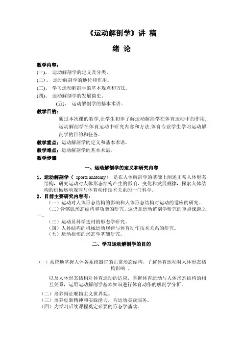 运动解剖学讲稿