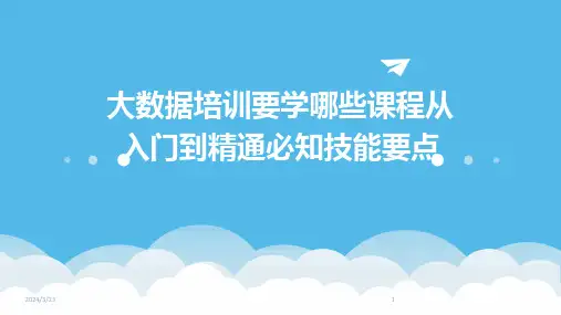 2024年度大数据培训要学哪些课程从入门到精通必知技能要点