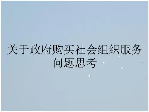 关于政府购买社会组织服务问题思考