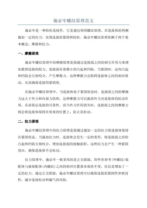 施必牢螺纹原理范文