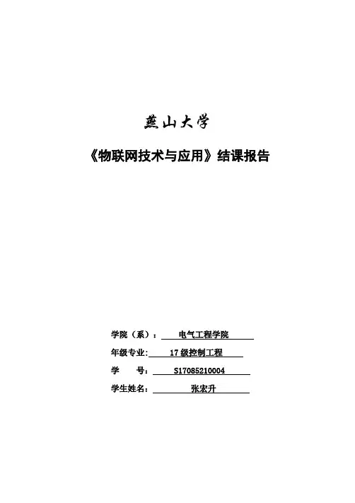 物联网报告模板【范本模板】