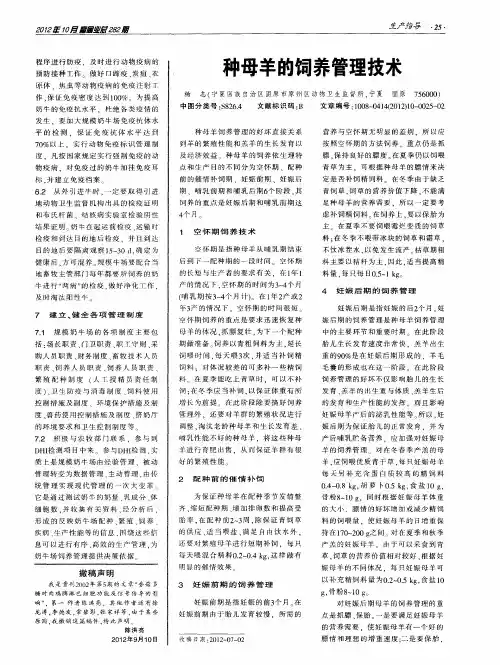 种母羊的饲养管理技术