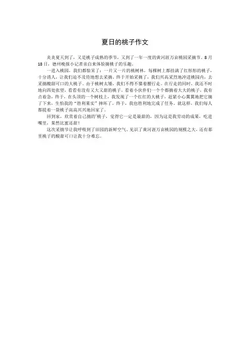 夏日的桃子作文