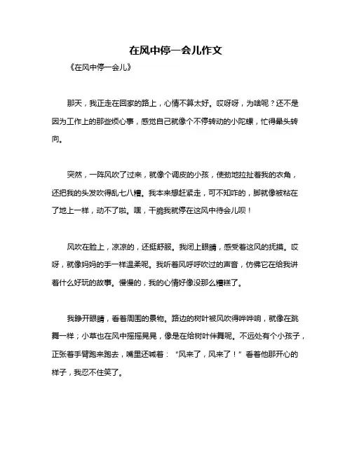 在风中停一会儿作文