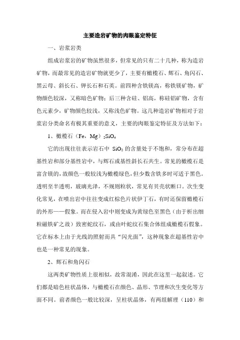 岩石野外鉴别描述