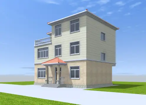 12x8 两层半经济实用小型农村别墅设计图户型图布局图方案图效果图建筑结构水电全套施工图纸