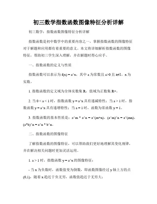 初三数学指数函数图像特征分析详解