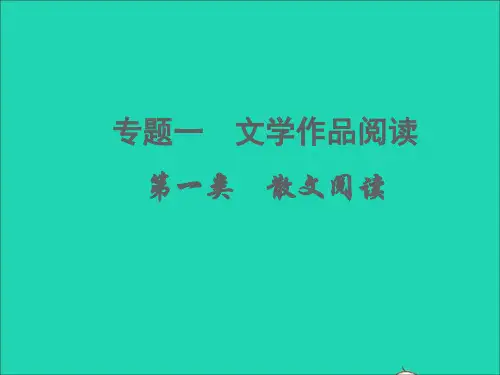 (杭州专版)中考语文专题一   第一类 散文阅读( 考点一、二、三、)