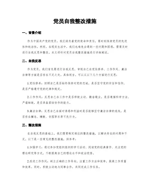 党员自我整改措施