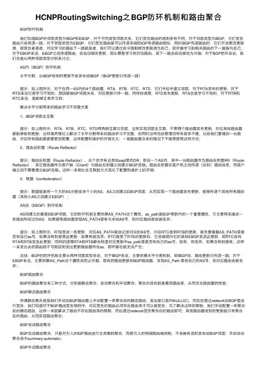 HCNPRoutingSwitching之BGP防环机制和路由聚合