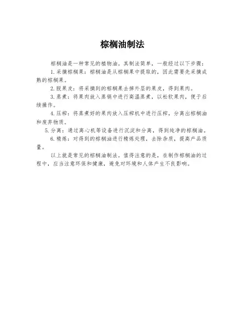 棕榈油制法