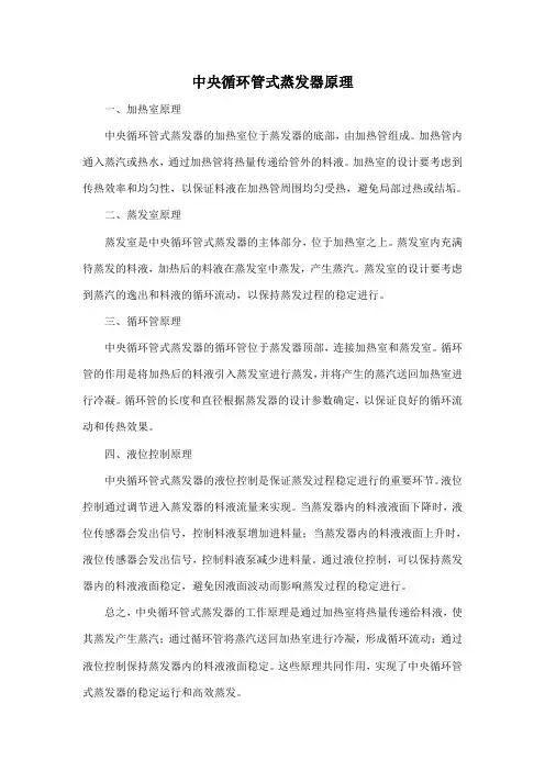 中央循环管式蒸发器原理