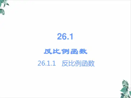 人教版初中数学反比例函数精选课件