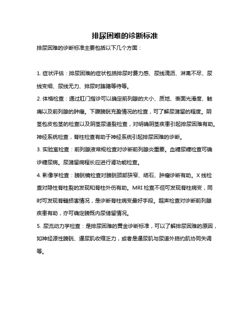 排尿困难的诊断标准