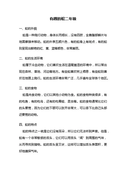 有趣的蛇二年级