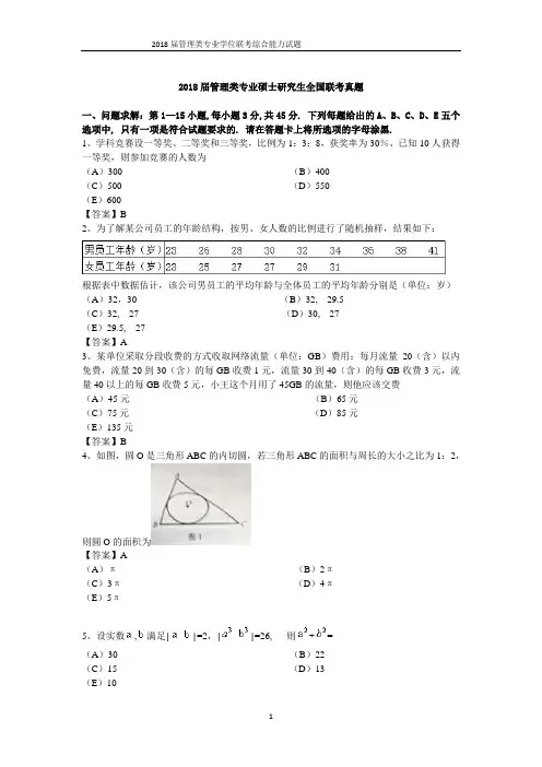 最全管理类联考真题及答案完整版.doc