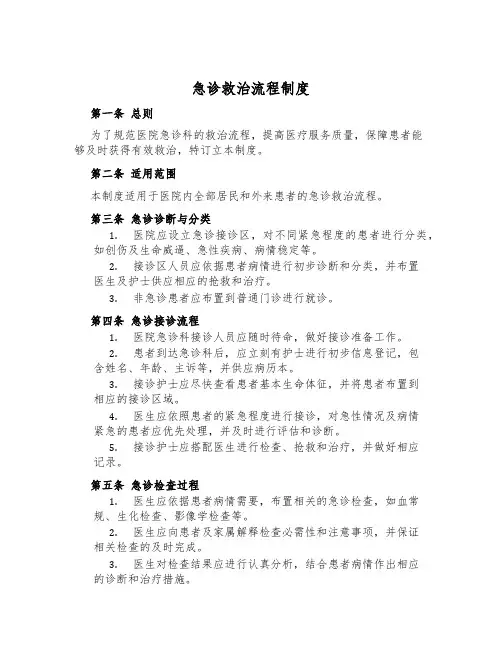 急诊救治流程制度