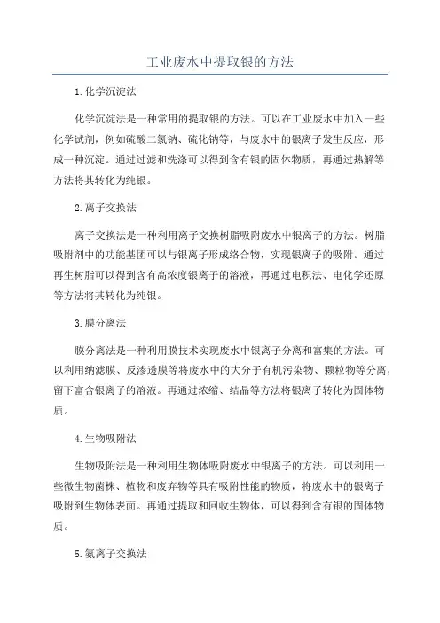 工业废水中提取银的方法