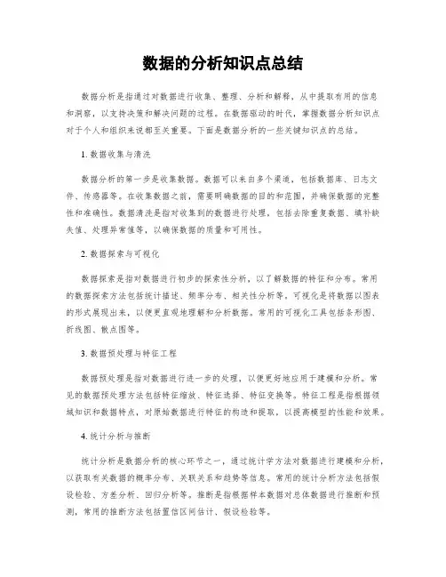 数据的分析知识点总结