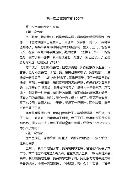 第一次当家的作文500字